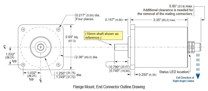 DC60  Flange Mount, End Connector